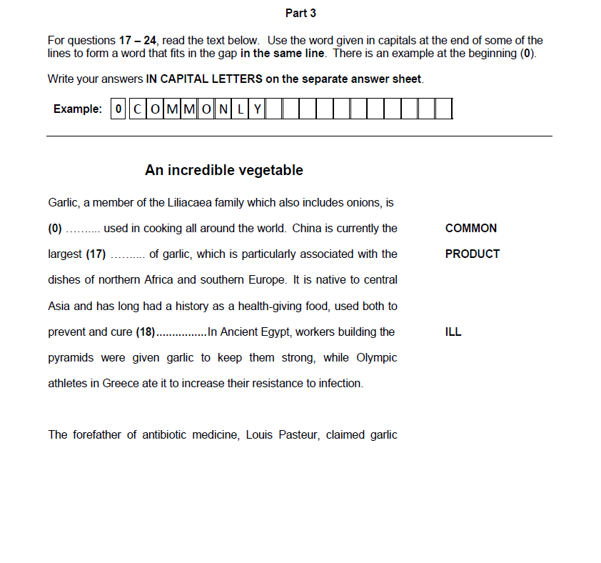 B2 reading and use of english part 3